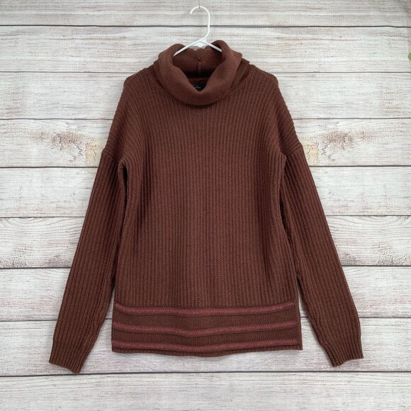 prAna Funen Loop Wool Blend Tunic Sweater Women's Medium Brown Chunky Knit - Picture 1 of 8